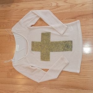 Sundance Metallic Cross Lightweight Sweater, Never Worn